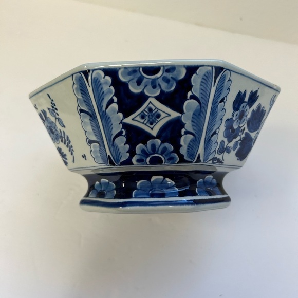 RARE/Royal Delft(Porceleyne Fles) Octagonal Bowl /Dutch Blue-White/Hand Painted - Picture 5 of 10